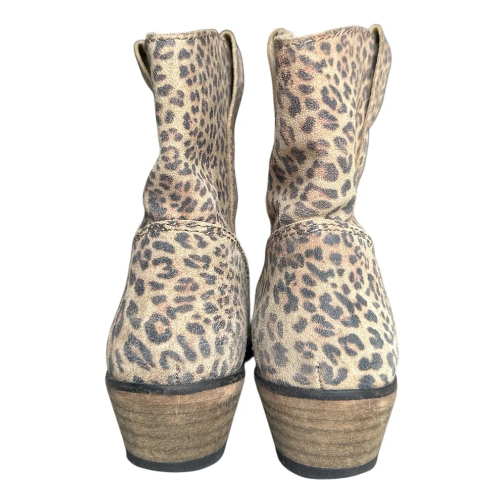 Ivylee Copenhagen Corrie Leopard Cowboy Boots Suede Leather VGUC Size EU37
